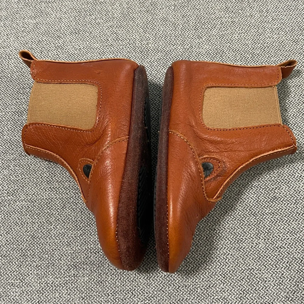 EMILE ET IDA Mouse First Steps Leather Baby Boots